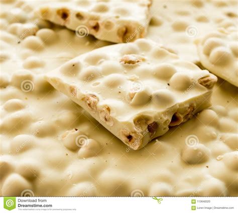 White Chocolate Whit Hazelnut. Close-up Stock Photo - Image of snack ...