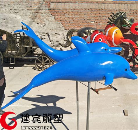 玻璃钢海豚雕塑-方圳雕塑厂