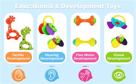 Buy Famous Quality Colorful Rattles for Little Babies, 4 Cute Toys for ...