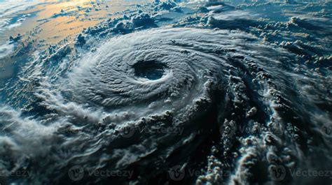 AI generated Aerial Satellite View of a Powerful Tropical Cyclone ...