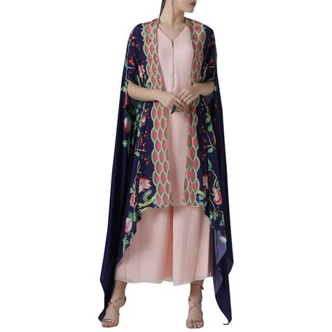 Embroidered Printed Cape Set – Limerick by Abirr n' Nanki