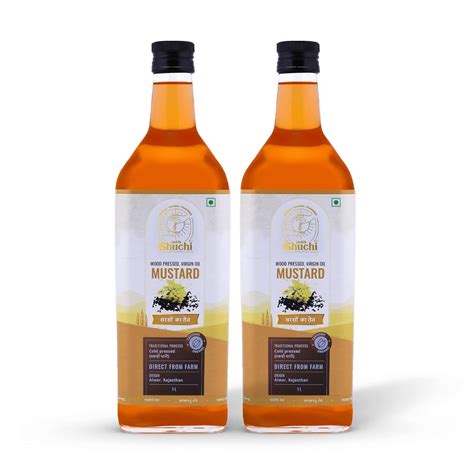 SHUCHI WOOD PRESSED MUSTARD OIL – 1 LTR (2 PACK) I ORGANIC COLD PRESSED ...