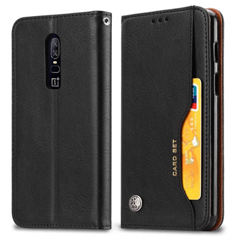 OnePlus 6 Pouches PU Leather Wallet Case Flip Kickstand Function Ultra ...