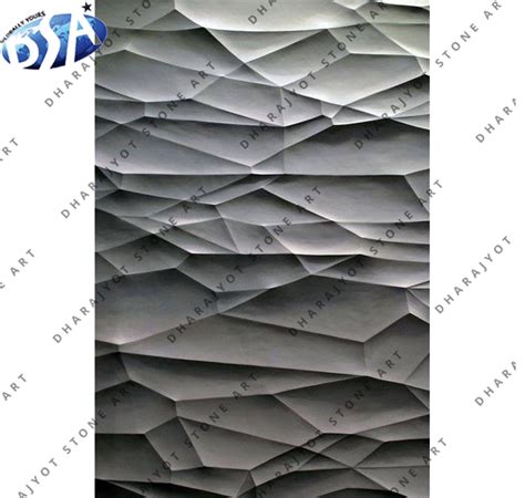 Black Textured Sandstone with Angular Faceted Design Wall Panel ...
