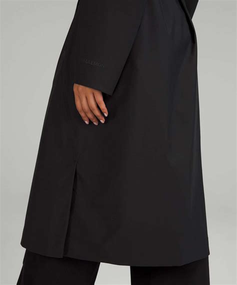 Lululemon Belted Rain Trench Coat - Black - lulu fanatics