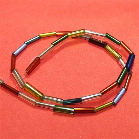 5 Strings Multi Color Tube Glass Beads 11x3mm – beadsnfashion