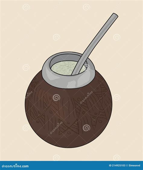 Yerba Mate Tea. Decorated Calabash for Argentine Tradition Beverage ...