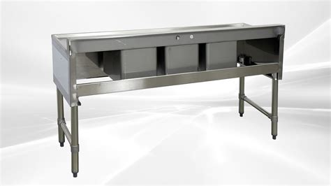 BS3T101410-13LR 60 inches 3 Compartment Bar Sink with Faucet