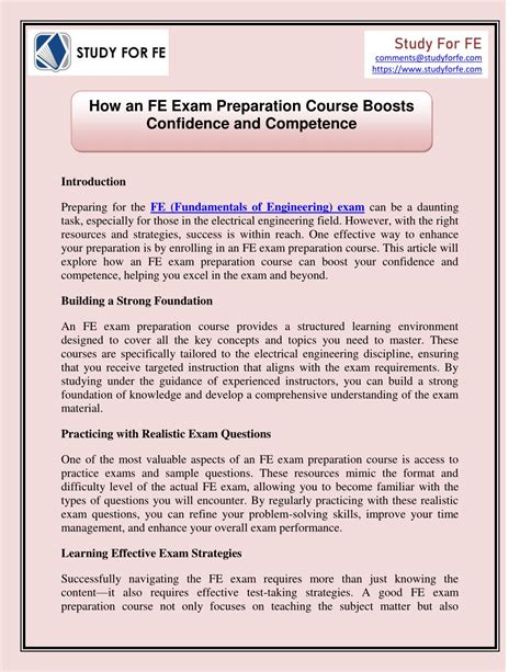 PPT - How an FE Exam Preparation Course Boosts Confidence and ...