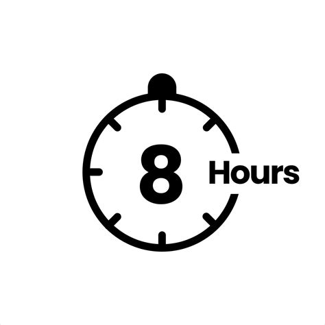 8 hours clock sign icon. service opening hours, work time or delivery ...