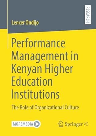Buy Performance Management in Kenyan Higher Education Institutions: The ...