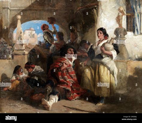 Spanish peasants at the well 1859 by John Phillip Stock Photo - Alamy