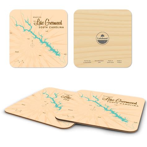 Trays4Us - Lake Greenwood Sc By Lakebound 4"x4" - Set Of 4 Coasters
