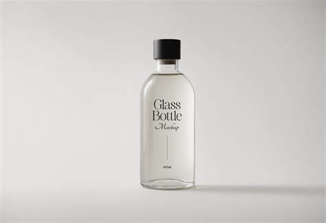 Clear Glass Bottle Mockup - Mockup World