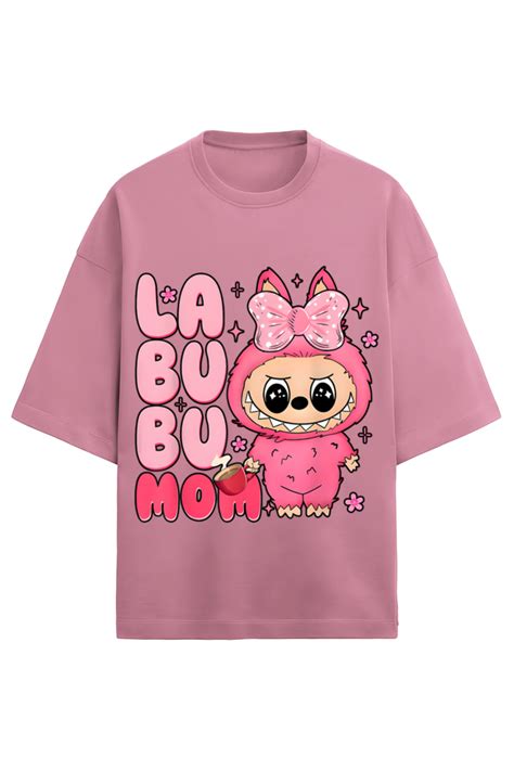 Labubu Mom Oversized Tee – 280 GSM Unisex | French Terry Cotton ...