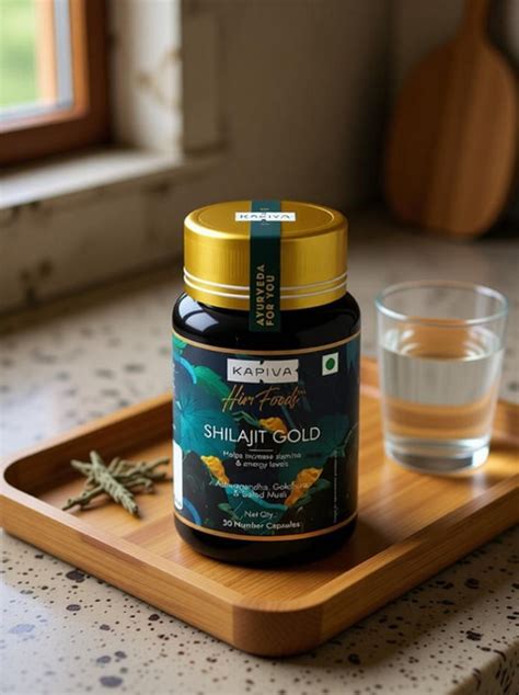 Kapiva Shilajit Gold 30 Capsules | Contains 24 Carat Gold | Boosts ...