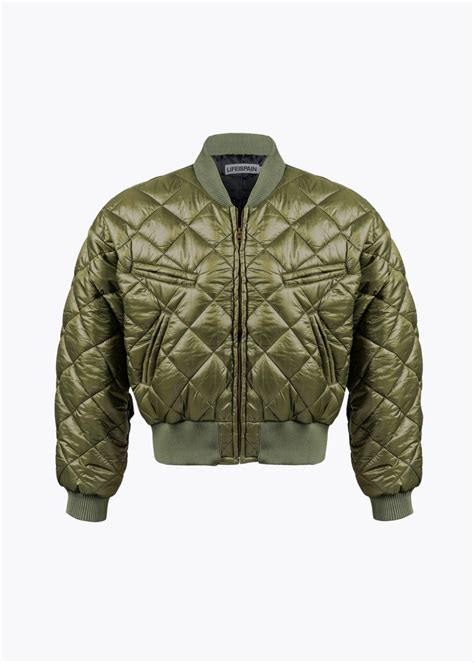 Green puffer bomber jacket – LIFEISPAIN
