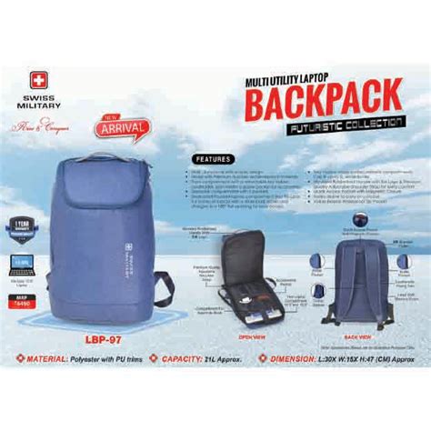 SWISS MILITARY - LAPTOP BACKPACK BAG - LBP97