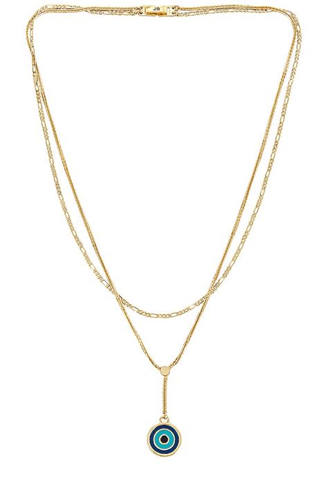 Jenny Bird Evil Eye Layered Necklace in Gold | REVOLVE