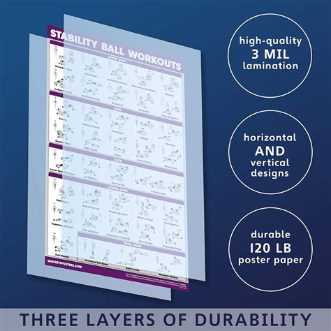 Buy 2 Pack: Half Balance Ball Workout Poster + Yoga Ball Exercise Chart ...