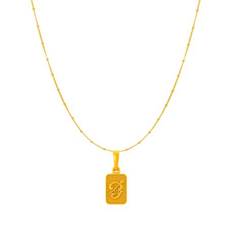 22CT gold plated religious om chain pendant PSBl7366-gold – Akshat Sapphire
