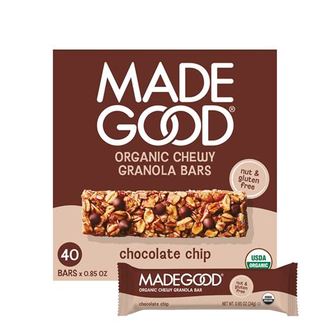 MadeGood Chocolate Chip Granola Bars | Organic, non-GMO Snacks ...