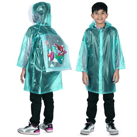 Allextreme Raincoat for Kids 6-7 Years Long Rain Jacket Boys Girls ...
