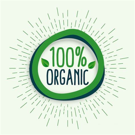100% organic. fresh healthy natural organic food symbol | Free Vector