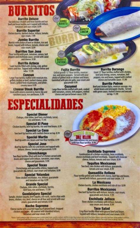 Rancho Grande Méxican Grill menus in Beckley, West Virginia, United States