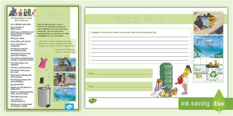 Step Up to Clean Up Poster and Pledge