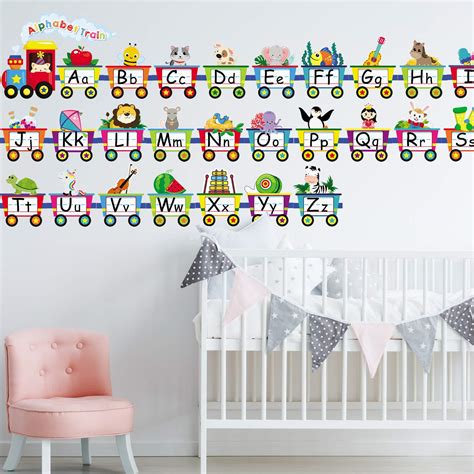 Buy Alphabet Train Bulletin Board Set Animals Alphabet Cards Alphabet ...
