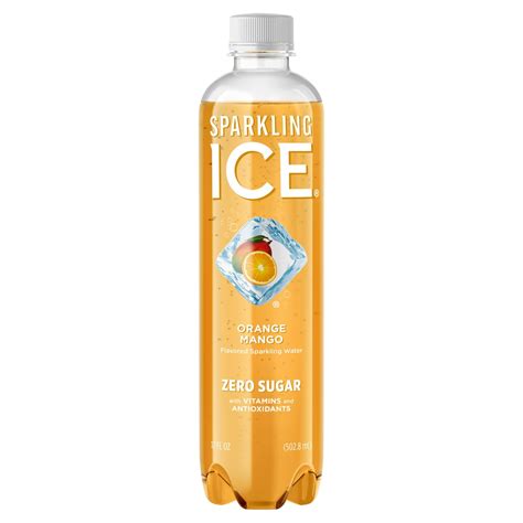 Sparkling Ice Orange Mango Sparkling Water, 17 fl. oz. Bottle, Infused ...