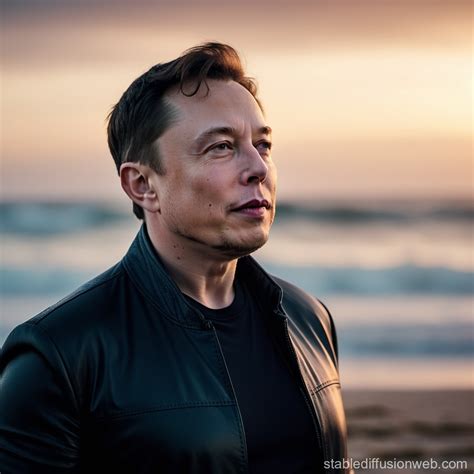 Elon Musk on Beach Illustration | Stable Diffusion Online