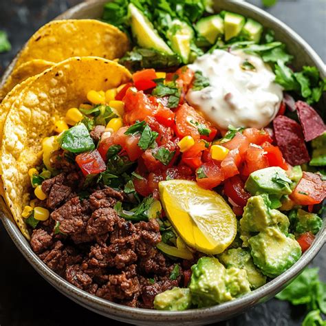 Easy Beef Taco Salad Bowls for Dinner | Delectable Meal