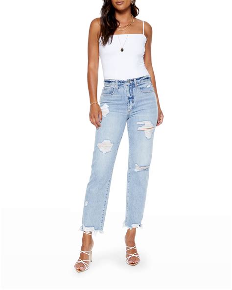 Alice + Olivia Amazing High-Rise Boyfriend Embellished Jeans | Neiman ...