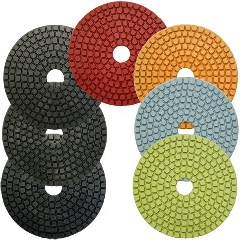 4 Inch Diamante Italia Wet Granite Polishing Pads - Full Set