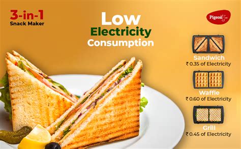 Buy Pigeon by Stovekraft Sandwich Maker | 3 in 1 | 750 Watt (Black ...