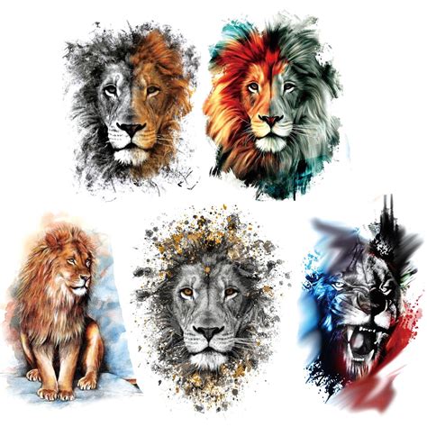 Kotbs 6 Sheets Large Lion King Temporary Tattoos For Adults ...