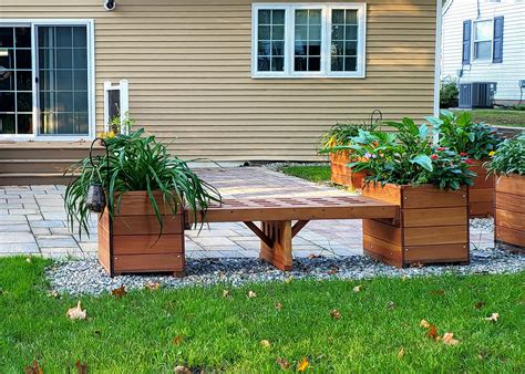 Redwood Planter Benches