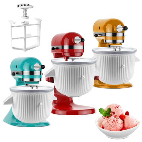 Ice Cream Maker Attachment for KitchenAid Stand Mixer, Ice Cream Bowl ...