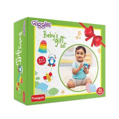 Buy Funskool Giggles Baby's 3 in 1 Gift Set, Stacking Rings, Teether ...