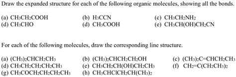 SOLVED: Draw the expanded structure for each of the following organic ...
