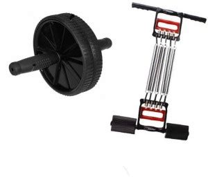INSTAFIT Ab wheel Roller With 3 in 1 Chest Expander cum Tummy Trimmer ...