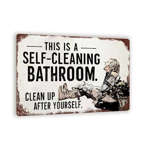 Vintage-Style "This Is a Self-Cleaning Bathroom. Clean Up After ...