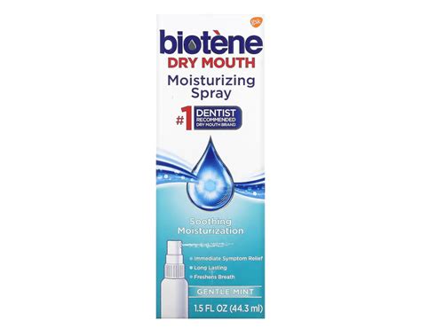 Biotene Dry Mouth Moisturizing Spray Gentle Mint 1.5 Oz (Pack of 10 ...