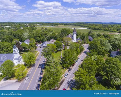 Hollis Town Center Aerial View, NH, USA Stock Photo - Image of style ...