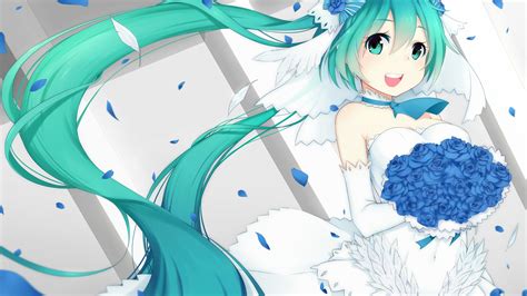 Wallpaper Hatsune Miku Wedding Dress