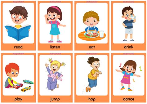 Action Words Flash Cards at Carmina Cox blog