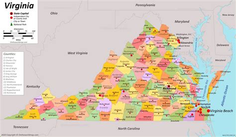 Virginia State Maps | USA | Maps of Virginia (VA)