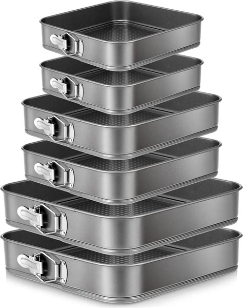 Amazon.com: Zubebe Springform Cake Pan Square Non Stick Baking Pan 9.5 ...